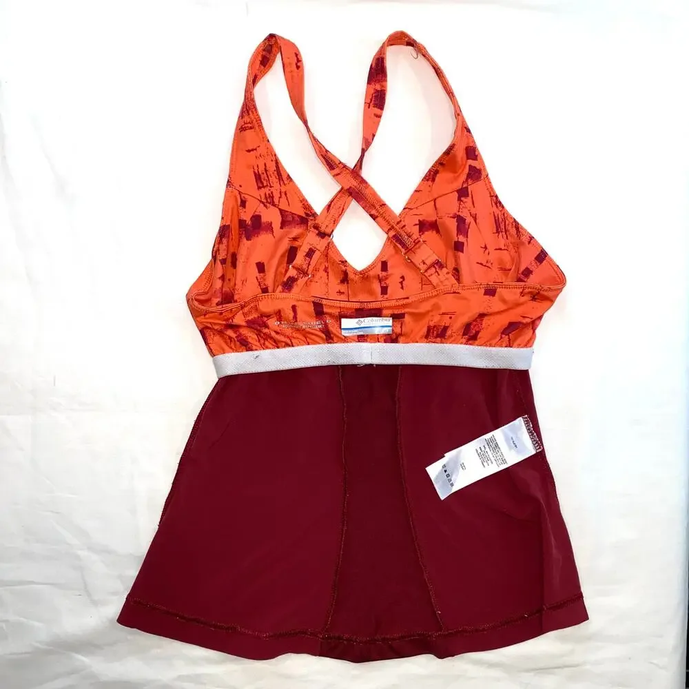 Columbia S Omni-Shield Advanced‎ Repellency Orange/Burgundy Tankini Top